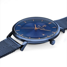 Pierre Lannier - Montre Homme Acier Bleu Milanais Inti - Ref 209G469