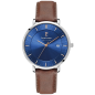 Pierre Lannier - Montre Inti Homme - Boitier Acier Argenté - Bracelet Cuir Marron - Ref 208H164