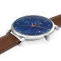 Pierre Lannier - Montre Inti Homme - Boitier Acier Argenté - Bracelet Cuir Marron - Ref 208H164