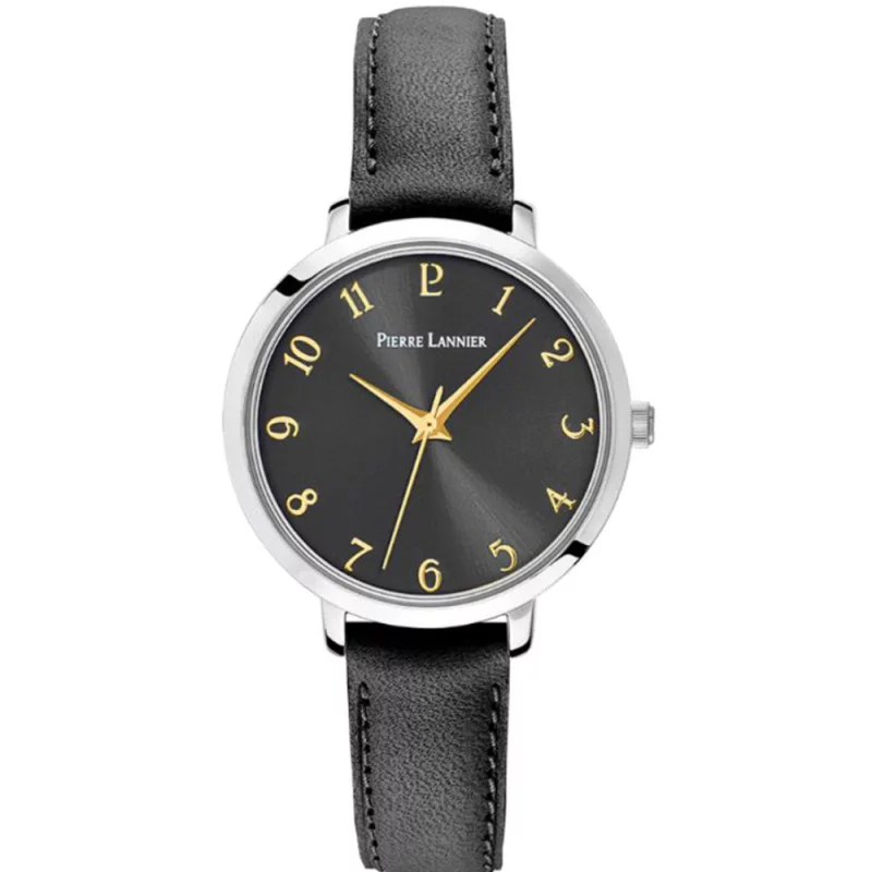 Pierre Lannier - Montre Femme Chouquette Argenté Cuir - Ref 046H633