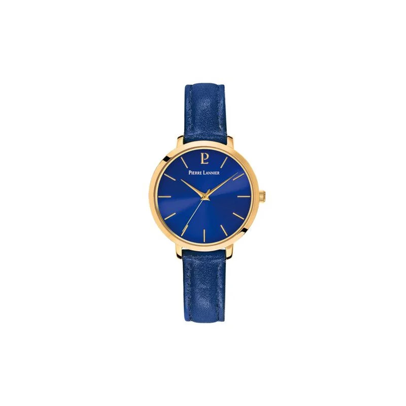 Pierre Lannier - Montre Femme Chouquette  Doré Cuir bleu - Ref 038J566