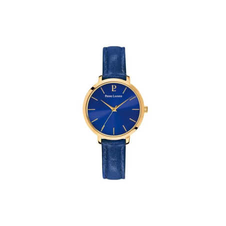 Pierre Lannier - Montre femme Chouquette  Doré Cuir bleu - Ref 038J566