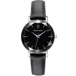 Pierre Lannier - Montre Multiples Femme - Boîtier Acier Argenté - Bracelet Cuir Noir - Ref 009M633