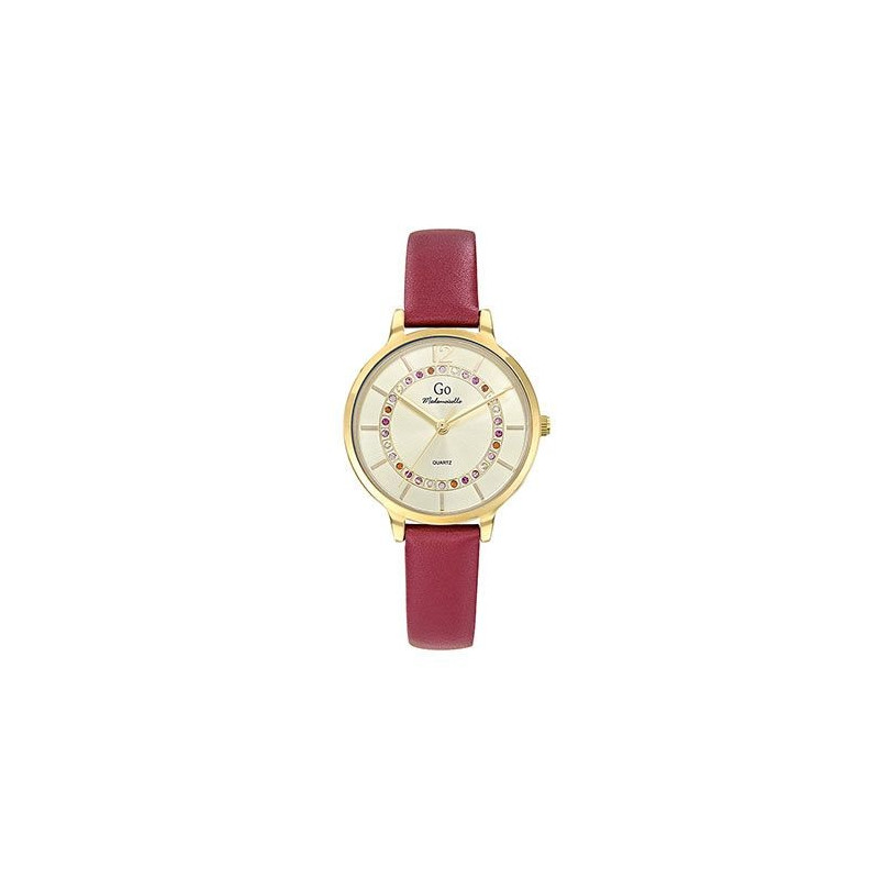 Girl Only - Montre Femme Go bracelet cuir rouge - Ref 699545