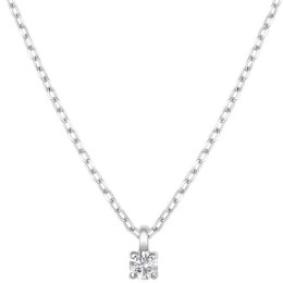 Collier Or Blanc Solitaire 4 Griffes Diamant Hp2 0,05 Ct 1008260 - Marque Collection Julien D'Orcel  Or 375/1000  Diamant