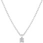 Collier Or Blanc Solitaire 4 Griffes Diamant Hp2 0,05 Ct 1008260 - Marque Collection Julien D'Orcel  Or 375/1000  Diamant