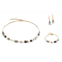 Coeur de Lion - Parure collier, bracelet et boucles d'oreilles, acier doré - Réf 2800/50-1333