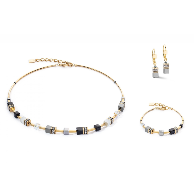 Coeur de Lion - Parure collier, bracelet et boucles d'oreilles, acier doré - Réf 2800/50-1333