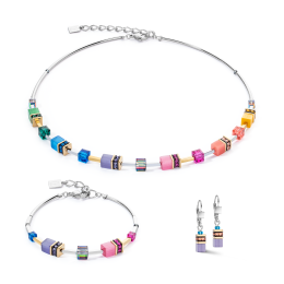 Coeur de Lion - Parure collier, bracelet et boucles d'oreilles, acier argenté - Réf 2800/50-1500