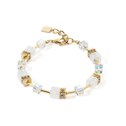 Coeur de Lion - Bracelet acier doré cristaux blancs - Réf 3018/30-1416