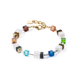 Coeur de Lion - Bracelet acier doré cristaux multicolores - Réf 3018/30-1511