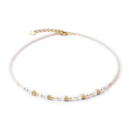 Coeur de Lion - Collier acier doré et cristaux blancs - Réf 4565/10-1416