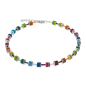 Coeur de Lion - Collier GéoCube acier et cristaux multicolores - Réf 4409/10-1500