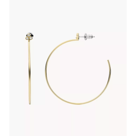 Fossil - Boucles d'oreilles Sadie acier doré, forme créole - Réf JF04111710