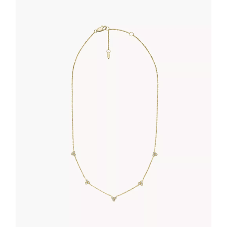 Fossil - Collier Sadie acier doré, oxyde de zirconium - Réf JF04115710