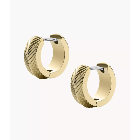 Fossil - Boucles d'oreilles créoles Harlow acier doré - Réf JF04116710