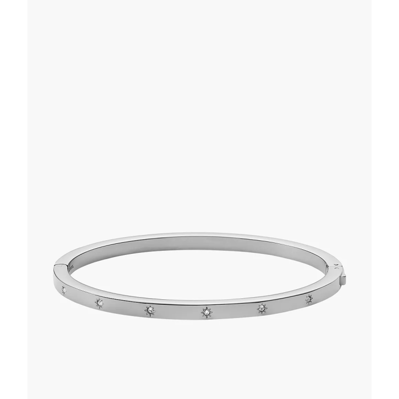 Fossil - Bracelet jonc acier et oxyde de zirconium - Réf JF04420040