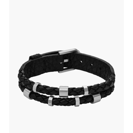 Fossil - Bracelet cuir et acier - Réf JF04473040