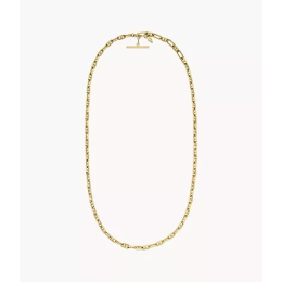 Fossil - Collier maille ancre acier doré - Réf JA7209710
