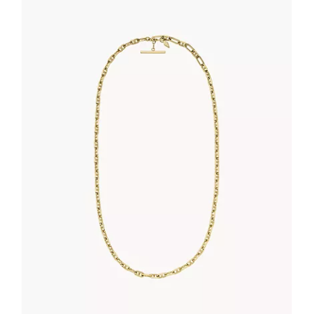 Fossil - Collier maille ancre acier doré - Réf JA7209710