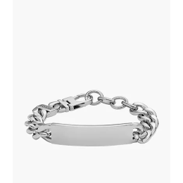 Fossil - Bracelet acier, gourmette à graver - Réf JF04155040
