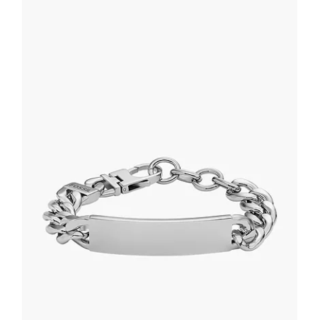 Fossil - Bracelet acier, gourmette à graver - Réf JF04155040