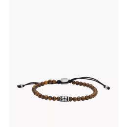 Fossil - Bracelet acier et perles oeil de tigre - Réf JF04413040