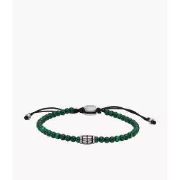 Fossil - Bracelet acier et perles malachites - Réf JF04415040
