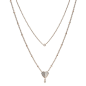 Fossil - Collier Sutton Femme - Acier Doré Rose - Oxyde de zirconium - Réf JF03648791