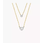 Fossil - Collier Tokens of Affection Femme - Acier Doré - Oxyde de Zirconium - Réf JF04357998