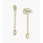 Fossil - Boucles d'oreilles chaînes pendantes, acier doré - Réf JF04591710