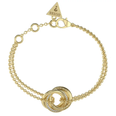 Guess - Bracelet acier doré mini liens - Réf JUBB04063JWYGS