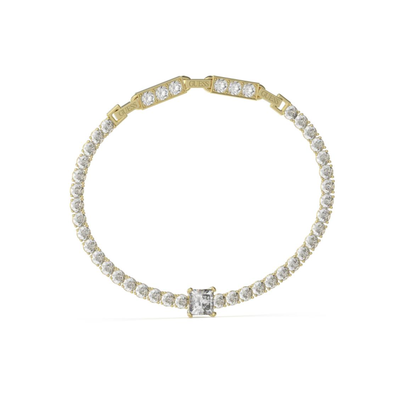 Guess - Bracelet acier doré maille tennis - Réf JUBB04219JWYG