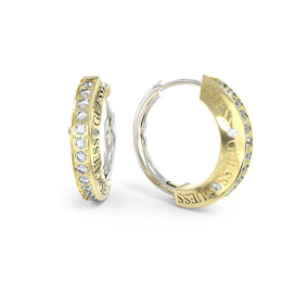 Guess - Boucles d'oreilles créoles acier doré et oxyde de zirconium - Réf JUBE03253JWRHYG