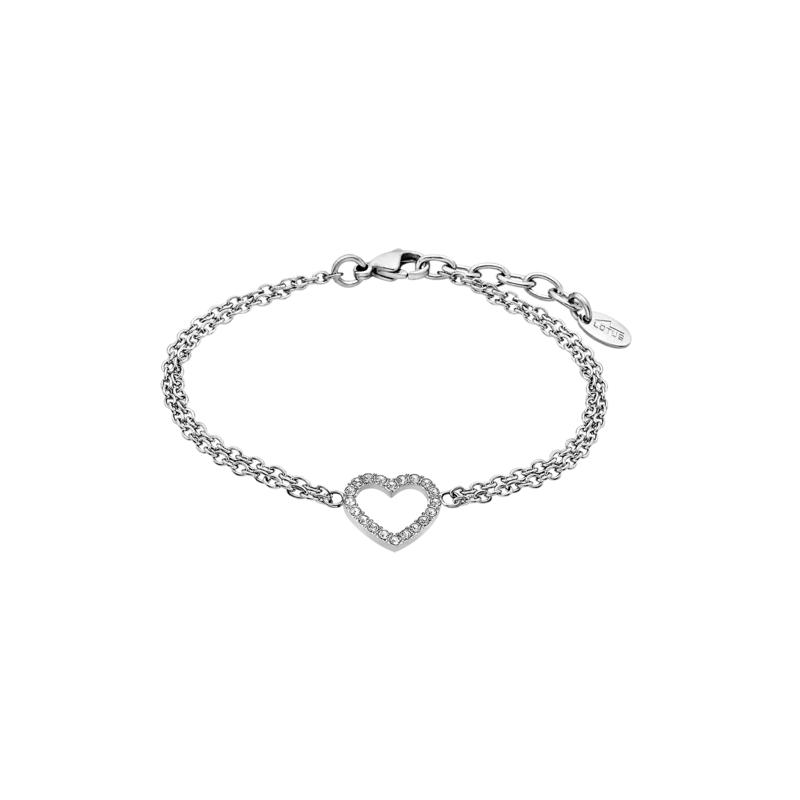 Lotus Style - Bracelet Woman's Heart, Acier et Oxyde de Zirconium - Réf LS2026-2/1