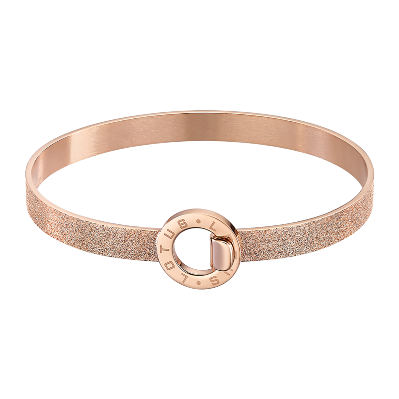 Lotus Style - Bracelet Jonc Millennial - Acier doré rose - Réf LS2080-2/3