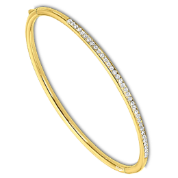 Lotus Style - Bracelet Bliss jonc - Acier Doré - Oxydes de Zirconium - Réf LS2111-2/2