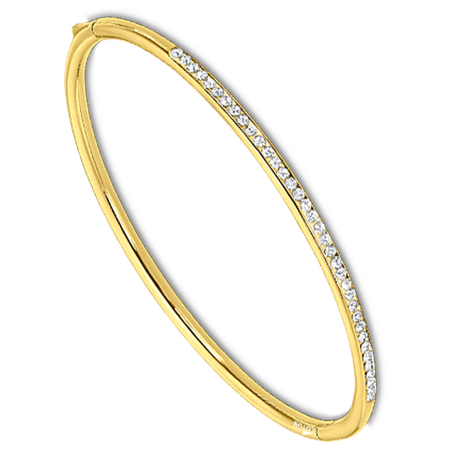 Lotus Style - Bracelet Bliss jonc - Acier Doré - Oxydes de Zirconium - Réf LS2111-2/2