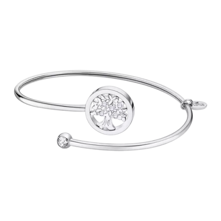 Lotus Style - Bracelet Millennial jonc ouvert - Acier Argenté - arbre de vie - Réf LS2169-2/3