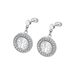 Lotus Style - Boucles d'Oreilles arbres de vie - Acier Argenté - Réf LS2181-4/1