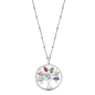 Lotus - Collier Style acier argenté oxyde de zirconium arbre de vie multicolore Ref LS2192-1/1