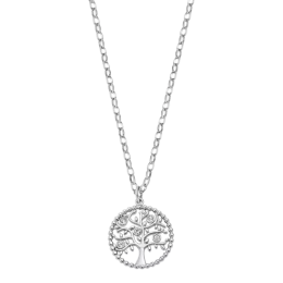 Lotus Style - Collier arbre de vie - Acier Argenté - Oxyde de Zirconium Blanc - Réf LS2194-1/1