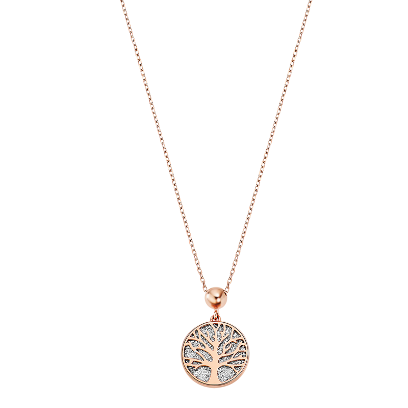 Lotus Style - Collier arbre de vie - Acier doré rose - Réf LS2225-1/2