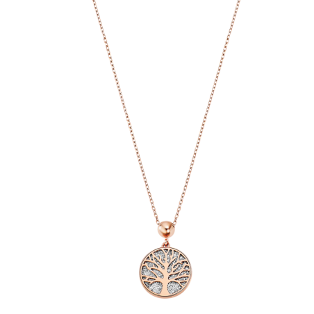 Lotus Style - Collier arbre de vie - Acier doré rose - Réf LS2225-1/2