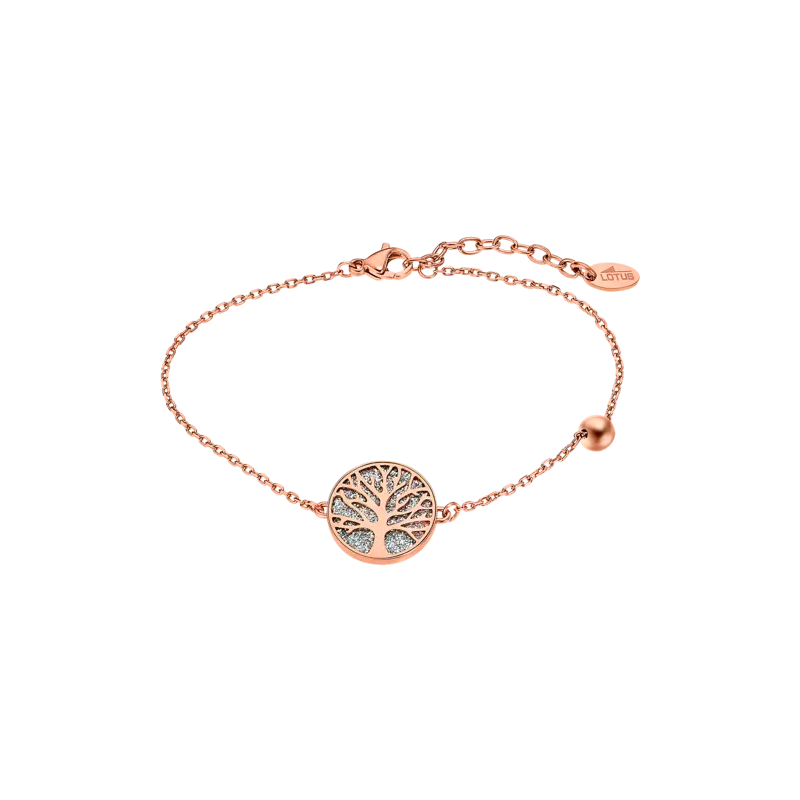 Lotus Style - Bracelet arbre de vie - Acier doré rose - Réf LS2225-2/2