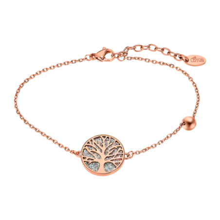Lotus Style - Bracelet arbre de vie - Acier doré rose - Réf LS2225-2/2