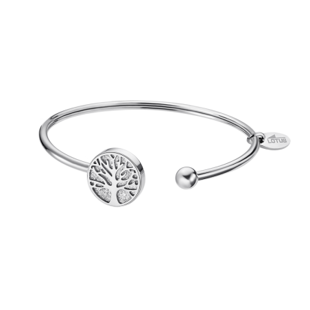 Lotus Style - Bracelet Jonc ouvert arbre de vie - Acier Argenté - Réf LS2225-2/3