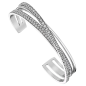 Lotus Style - Bracelet Jonc ouvert, acier argenté - Oxyde de Zirconium Blanc - Réf LS2316-2/1