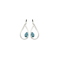 Marazzini - Boucles d'oreilles métal rhodié, cristaux aigue marine - Réf RHMCAAQOE1
