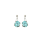 Marazzini - Boucles d'oreilles métal rhodié, cristaux turquoise clair - Réf RHMINLTOE1